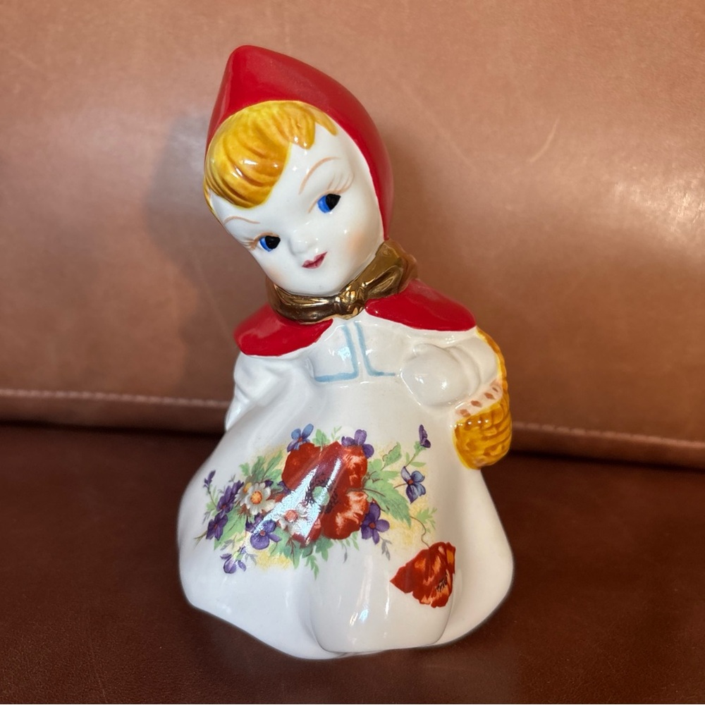 Vintage Hull Pottery LITTLE RED RIDING HOOD Salt Shaker Larger Hand Painted MCM